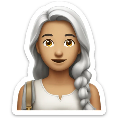 ragazza mora che legge sticker