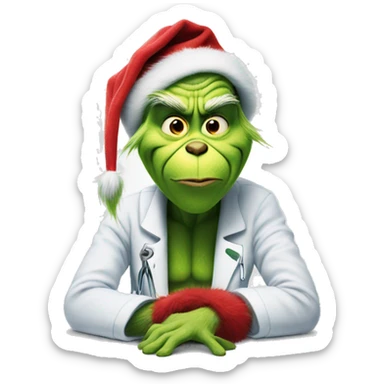 The grinch getting knee surgery sticker