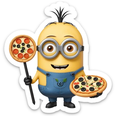 un minions  del cartone animato di colore viola con il pizzetto e gli occhiali da vista sticker
