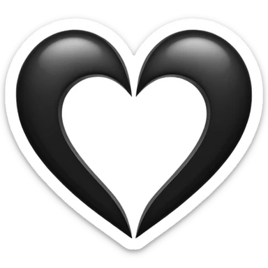 قلب مقسوم نص ابيض ونص اسود sticker