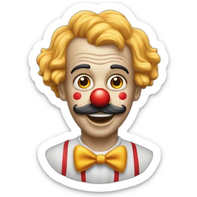 Cane che indossa parrucca da clown sticker