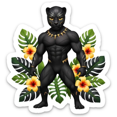 Pacific island styled black panther  sticker