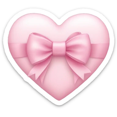Light pink heart with a light pink bow sticker