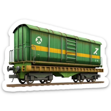 green freight train sticker