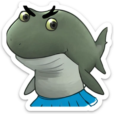 Shark with a tutu sticker