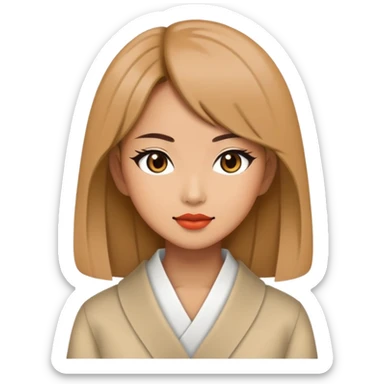 Stylish Japanese woman in trendy fashion sticker