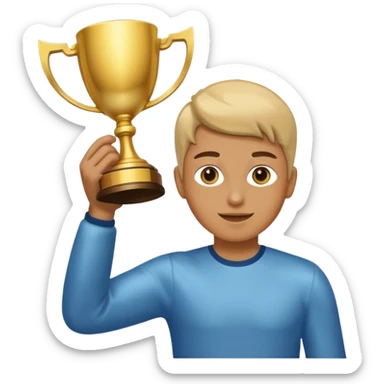  raising trophy sticker