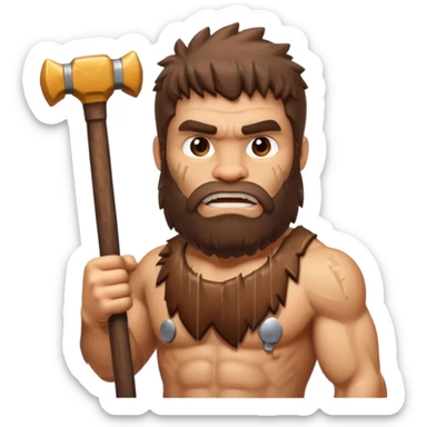 Caveman with a hammer sticker