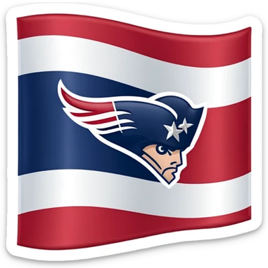 New England Patriots on a flag sticker