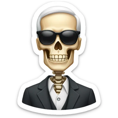 Xray skeleton with glasses sticker