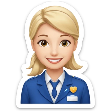 A friendly female flight attendant sticker