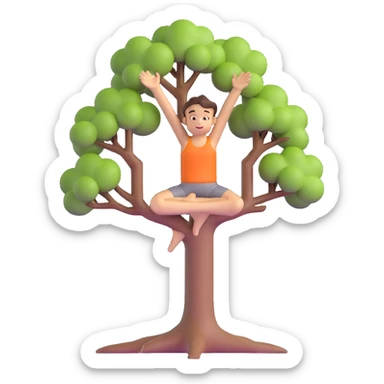 person in tree pose yoga sticker