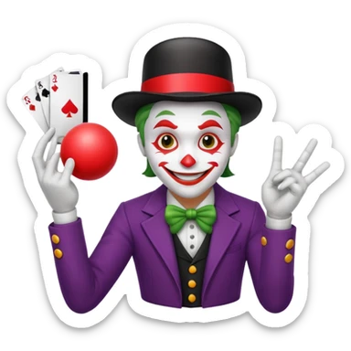 card joker spinning ball on finger sticker