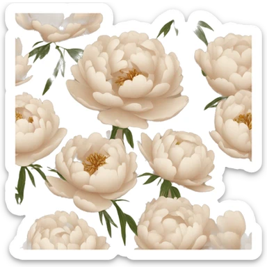 Peonie beige sticker