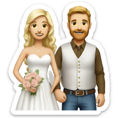 Redneck couple wedding sticker