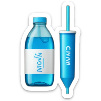 blue bottle with writing writing that says WKD and a straw sticker