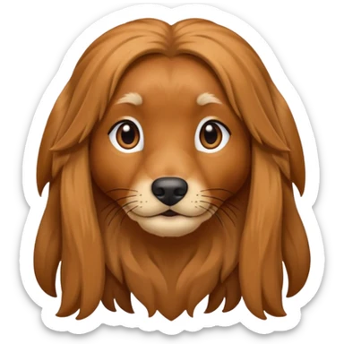 Miny long haired doxen  sticker