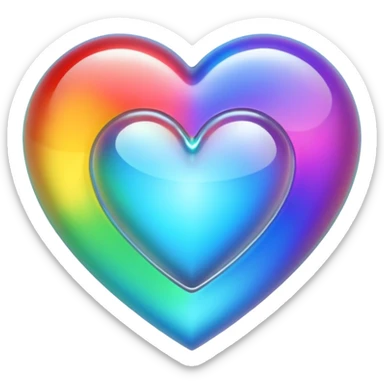 heart with a rainbow hologram sticker
