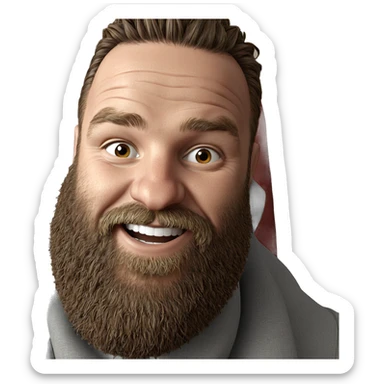 smiling male with beard sticker