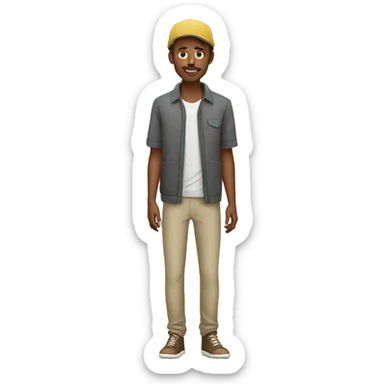 Young and modern Ethiopian man full body  sticker