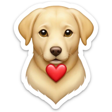 yellow lab hearts sticker