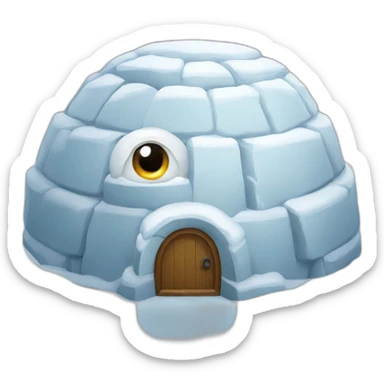 igloo with two eyes outside sticker