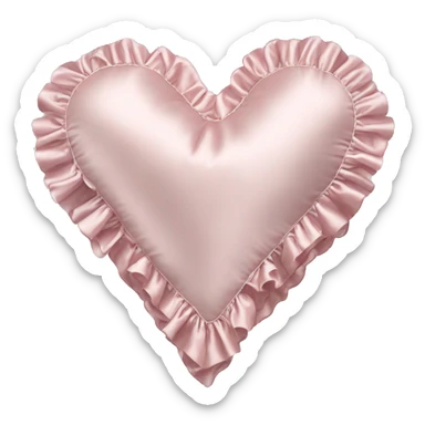 Light pink silk heart shaped pillow with ruffles sticker