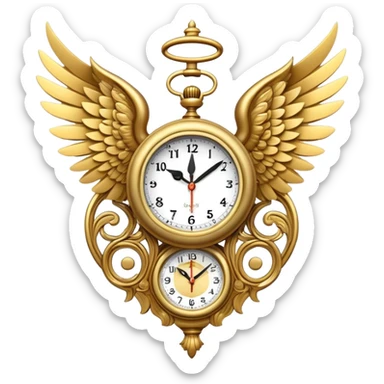 A clock with wings ￼￼ sticker