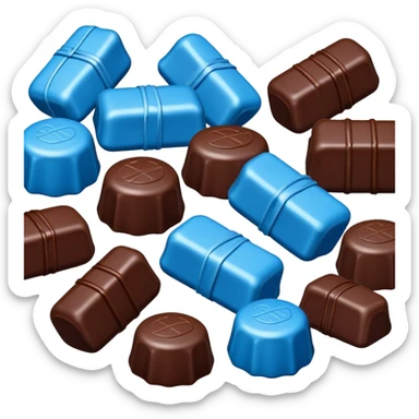 blue-wrapped chocolate bonbons sticker