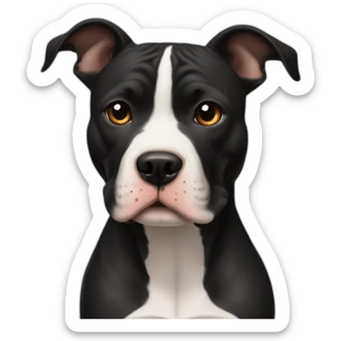 Una perra pitbull de rostro negro y pecho blanco sticker