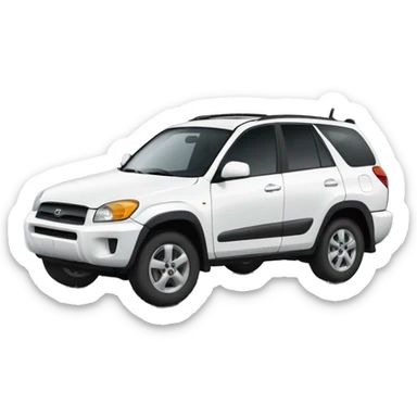 White Rav4  sticker