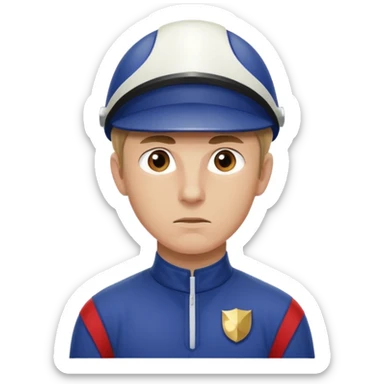 horse jockey men face sticker