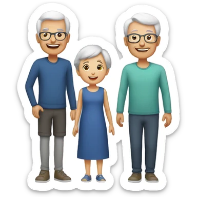 grandparents with grandchildren sticker