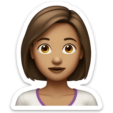 Girl with midlenght brown hair sticker