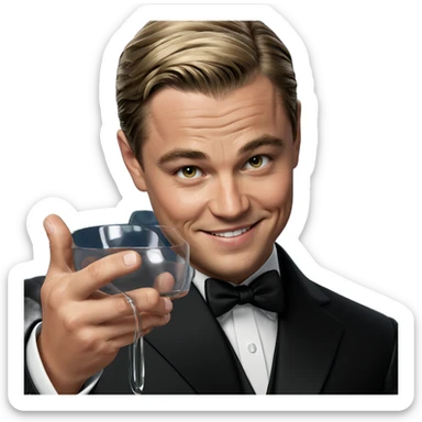 smiling boy in formal suit sticker