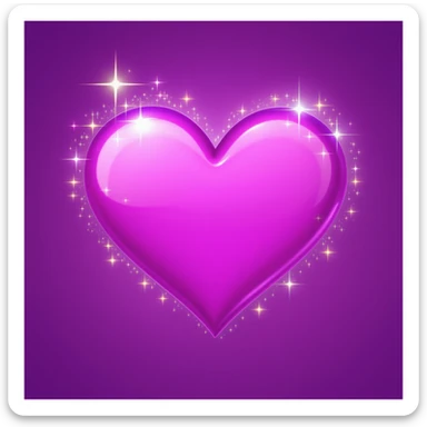 purple heart emoji with sparkles sticker