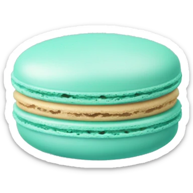 Realistic Light turquoise macaron isolated sticker