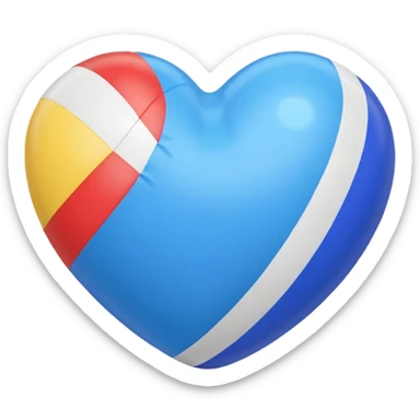 blue heart with a beach ball sticker
