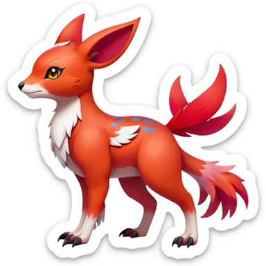 Falvie-Fionbri-fantasy-creature-Fakémon-Pokémon, full body, with markings sticker