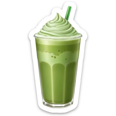 an iced matcha latte with no whip cream on top sticker