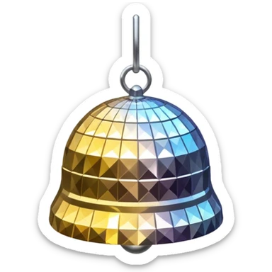 disco ball patterned bell sticker