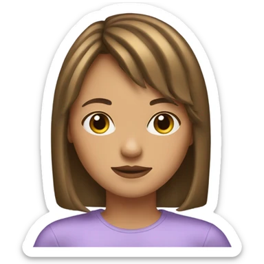 a girl with medium hair and curtain bangs  sticker