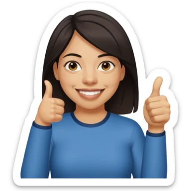 april ludgate trans femme indian slightly darker skin thumbs up sticker