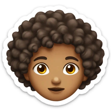 blasian with brown eyes and curly hair nd sticker