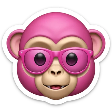 pink monkey in sunglasses sticker