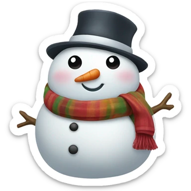 cute chubby snowman sticker