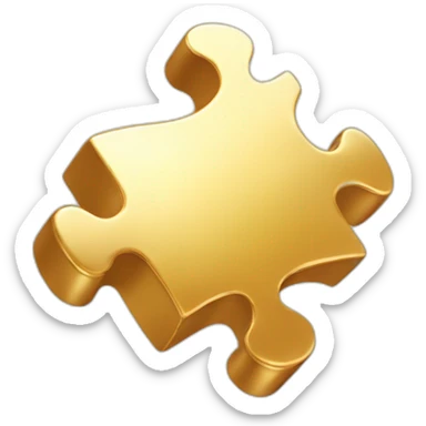 Gold jigsaw puzzle piece sticker