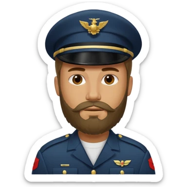 male soldiers with beard with out cap long hair sticker