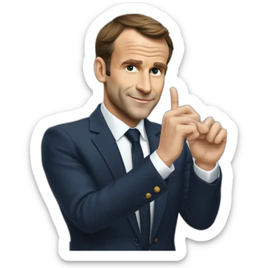 Macron qui fait des doigts d'honneur sticker