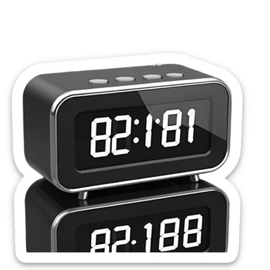 rectangular digital alarm clock with no time on sticker